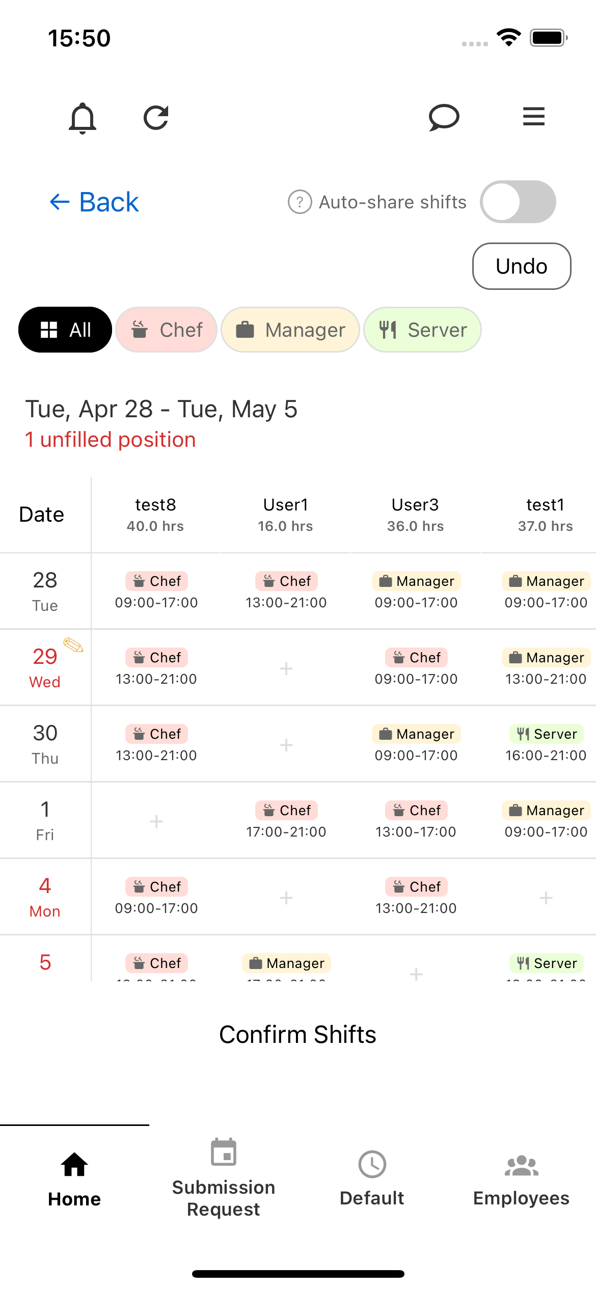 Generate Schedule